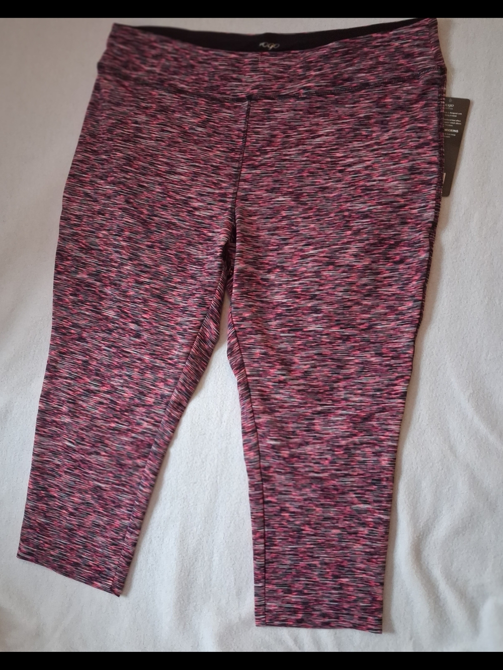 NWT VOGO Athletica Pink and Black Space-Dye Capri Leggings